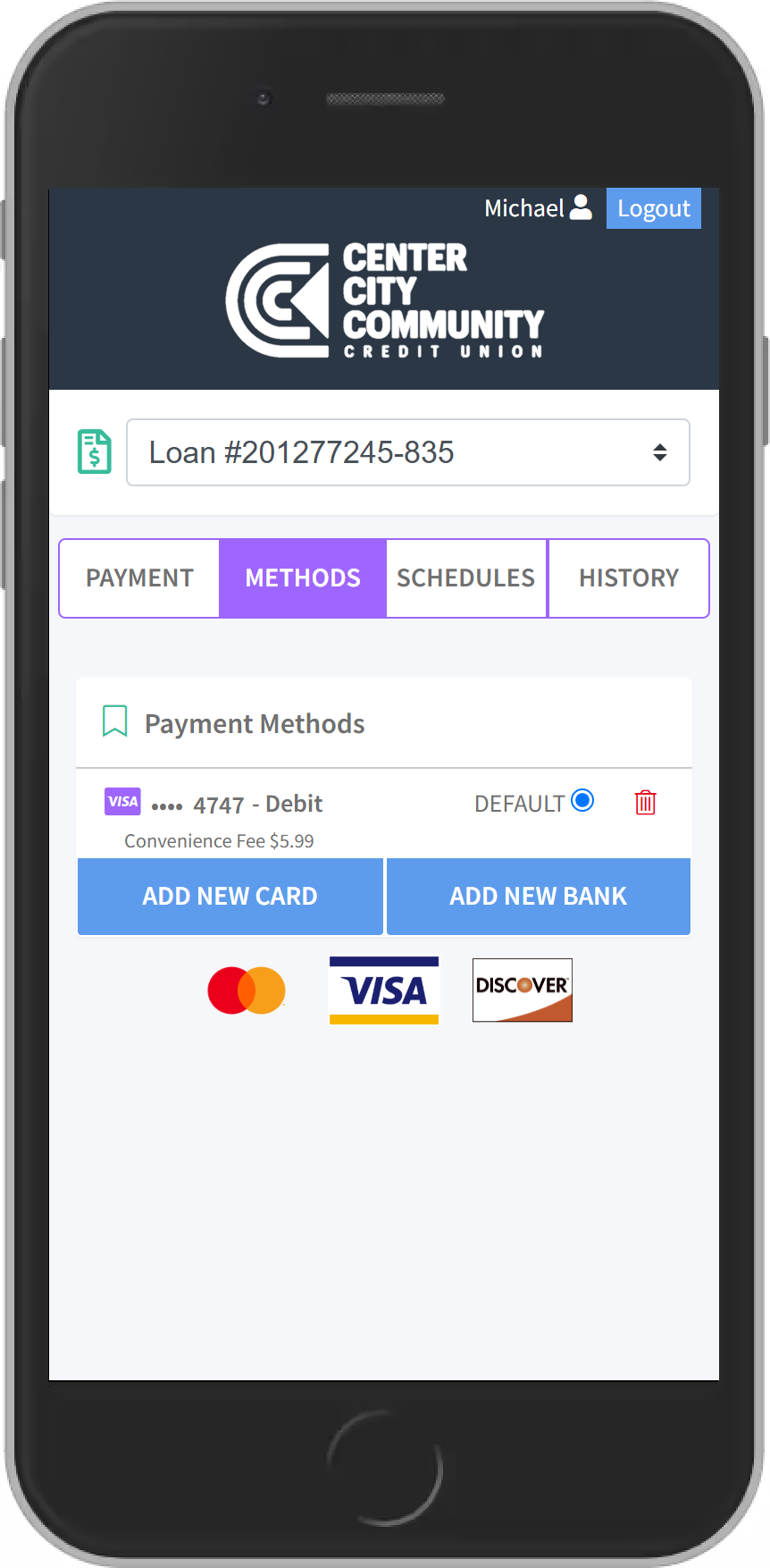 add a payment option screen on message pay